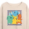 Women's - Pokémon - Group Checker Frame Lightweight French Terry Wide Neck Long Sleeve Shirt - 2 of 4