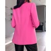 BLUEMING Womens Blazers Casual Business Open Front Long Sleeve Notch Lapel Office Suit Jackets - 2 of 4