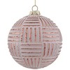 Northlight Pink and Gold Striped Matte Glass Christmas Ball Ornament 4" (100mm) - image 3 of 4