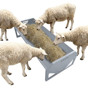 COZONY Heavy Duty Steel Livestock Feeding Trough, 22 Gallon 45.13" Hay Feeder for Horses, Goats, Sheep, Cattle & Alpacas, Large Farm Feeder - 1 of 4