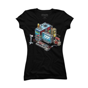 Junior's Design By Humans 8bit computer By raynoa T-Shirt - 1 of 3