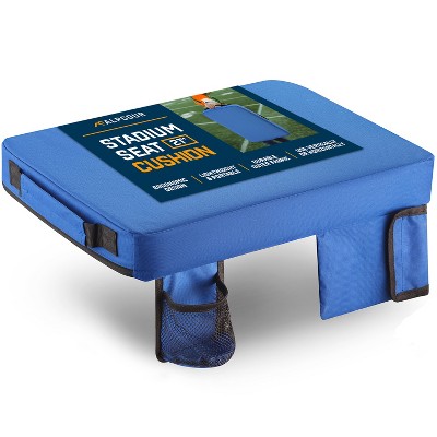 Portable Extra Thick Stadium Seat Cushion – Waterproof, Anti-Slip, with Cup Holder, Side Pocket, and Straps