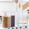 Dry Food Dispenser,Wall mounted 5 Grid Cereal Dispenser,Rice dispenser 25 pounds Kitchen Storage with Measuring Cup - 3 of 4