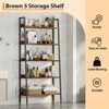 5 Tier Bookshelf, 67" Tall Narrow Bookcase with Open Shelves, Rustic Wood and Metal Storage Rack for Home Office, Bedroom, Living Room, Kitchen - 4 of 4