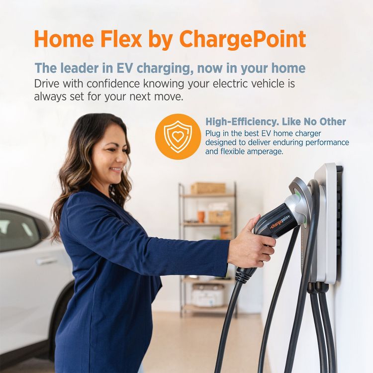 ChargePoint Home Flex Level 2 EV Charger, Outlet 240V EV Charge Station, Electric Vehicle Charging Equipment Compatible with All EV Models (2 Pack), 4 of 6