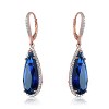 Guili Teardrop Leverback Earrings in Sterling Silver with CZ in Amber, Emerald, Sapphire, Gold & Rose Gold – Vibrant Sparkle for Luxe Appeal - 3 of 3