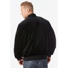 KingSize Men's Big & Tall Tall Velour Full Zip Bomber Jacket - 3 of 4