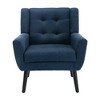 Runesay Modern Soft Linen Material Ergonomics Accent Chair Living Room Chair Bedroom Chair Home Chair with Black Legs - 3 of 4