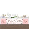 Big Dot of Happiness Pink Rose Gold Birthday - Happy Birthday Decorations Party Banner - 3 of 4