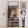 4-in-1 Hall Tree with Shoe Storage Bench, Narrow Entryway Coat Rack and Shoe Bench, Mudroom Shelves with 8 Hooks, Hanging Bar - 2 of 4