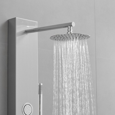 Nickel Chrome Multi-function Shower Panel with Adjustable Head