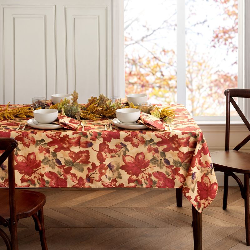 Harvest Festival Fall Printed Tablecloth - Red/Orange - Elrene Home Fashions, 1 of 4