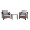 Sonkuki 3 Pieces Patio Chairs & Side Table, PE Rattan Wicker Patio Furniture with Washable Cushion - 2 of 4