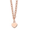 Chisel Stainless Steel Polished Rose IP-plated Heart Pendant on a Open Link Chain Necklace 16" with .5" Extension - 2 of 4