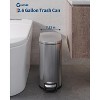 Slim Stainless Steel Trash Can 10L - Space-Saving Rectangular Design, Removable Inner Bucket, Soft-Close Lid - For Kitchen, Bathroom and Office - 3 of 4