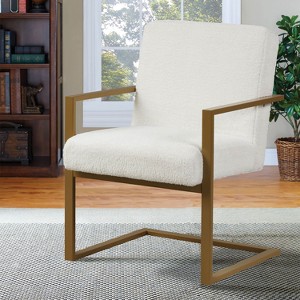 Sanders Accent Chair Cream - Lifestyle Solutions: Upholstered Metal Frame, Living Room Seating, 250lb Capacity - 1 of 4
