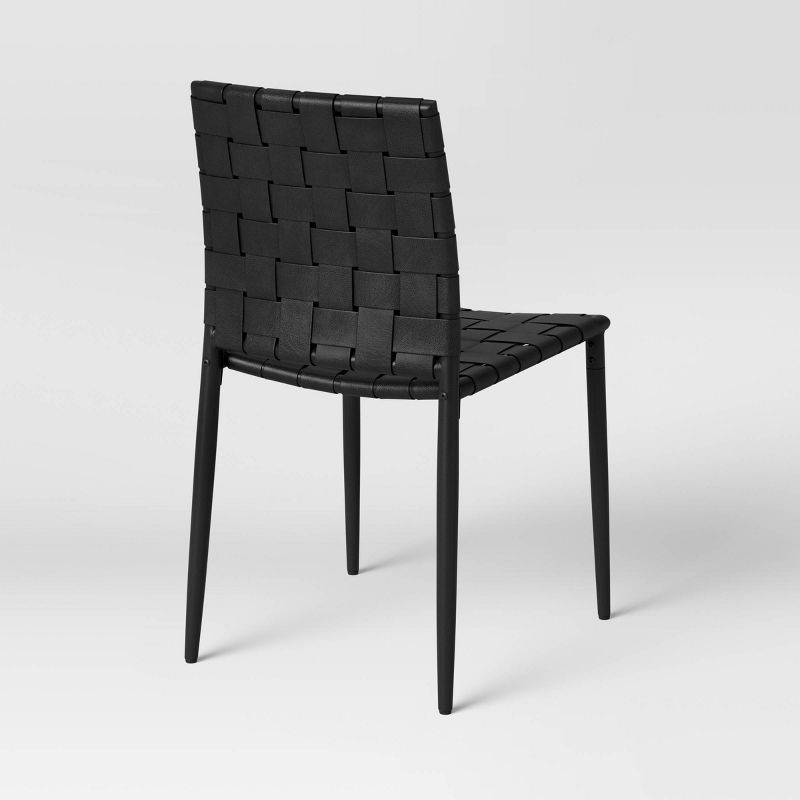 Wellfleet Woven Leather Metal Base Dining Chair - Threshold™, 6 of 11