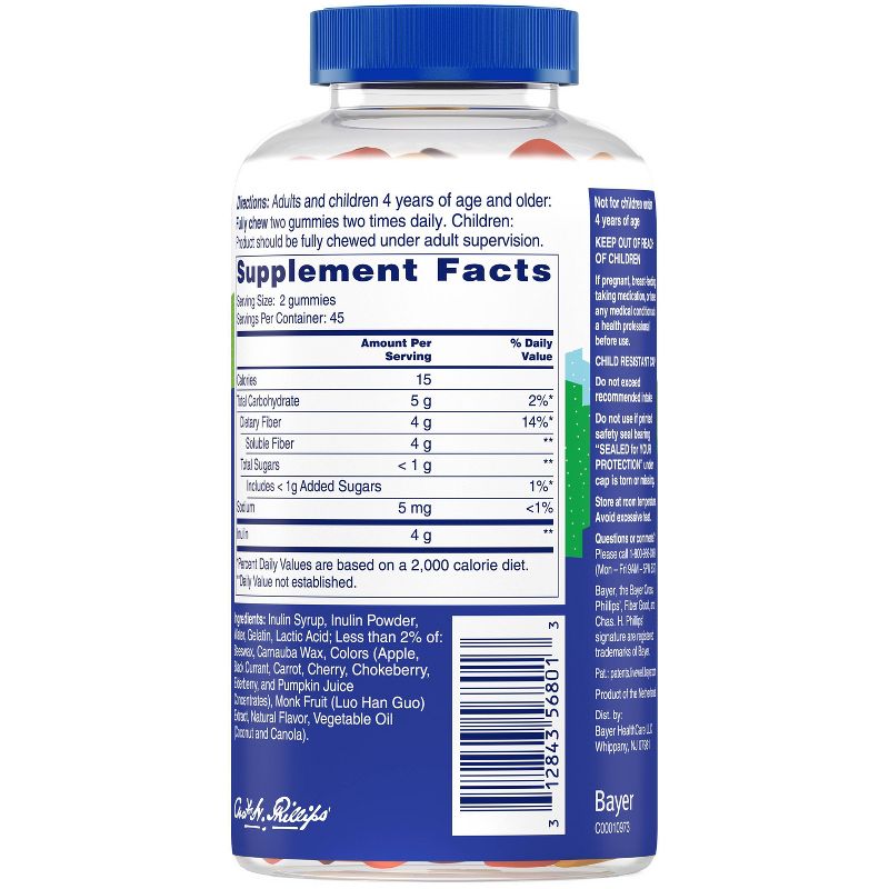 Phillips&#39;  Fiber Good Gummies, Prebiotic Fiber Supplement with Inulin Soluble Fiber - Fruit Flavored - 90ct, 3 of 5