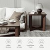 Spassway Brown Square End Table Small Side Table with Criss Cross Table Legs Wood Sofa Table Narrow Nightstand for Small Spaces Living Room Bedroom - 3 of 4