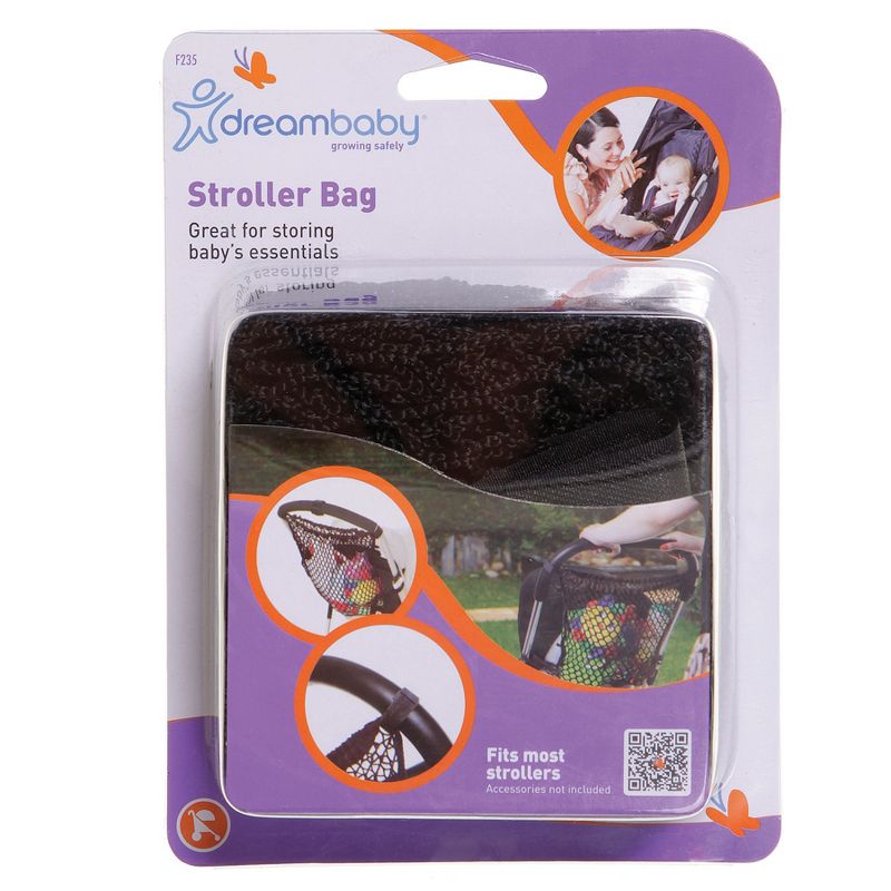 Dreambaby® Strollerbuddy® Stroller Net Bag - Black Mesh, Pack of 3, 2 of 7