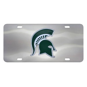 NCAA Michigan State Spartans University Stainless Steel Metal License Plate - 1 of 4