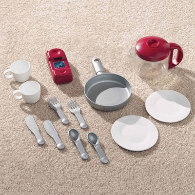 Beige and Blue Plastic Kids Kitchen Playset with Accessories