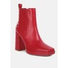 Grape-Vine High Heeled Leather Boot In Red - 2 of 4