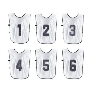 Unique Bargains Team Sports Reversible Numbered Soccer Training Vest 6 Pcs - 1 of 4