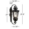 John Timberland Casa Marseille Vintage Rustic Outdoor Wall Light Fixture Black Scroll Arm 27 1/2" Clear Hammered Glass for Post Exterior Barn Deck - 4 of 4