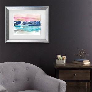 Trademark Fine Art Jennifer Goldberger Indigo Sunset I Matted Framed Art - 1 of 4