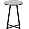 Vynxaria Contemporary Round Accent Table, Side Table, End Table, Nightstand, Grey Laminate, 15.75" L x 15.75" W x 21.75" H - 3 of 4