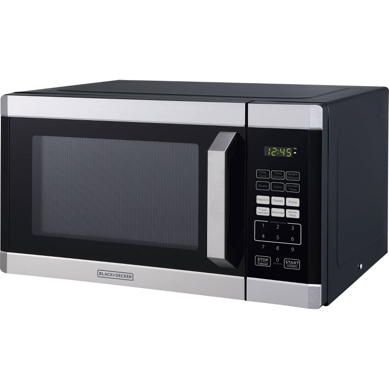 BLACK+DECKER 0.9 cu ft 900W Microwave Oven - Stainless Steel, 1 of 10