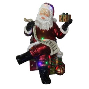 Season's Designs 2.5 ft Santa Holding Naught Nice Christmas List Decoration with 13 LED Multicolored Lights Indoor/Outdoor Use, Ground Freestanding, - 1 of 1