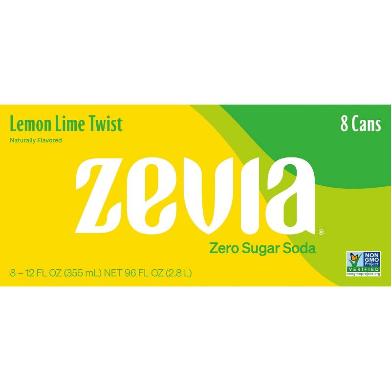 Zevia Lemon Lime Twist Zero Calorie Soda - 8pk/12 fl oz Cans, 3 of 5