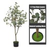 Acekool Artificial Eucalyptus Tree with White Silver Dollar Leaves, Realistic Faux Floor Plant & Stable Cement Pot for Indoor & Outdoor Decor - 3 of 4
