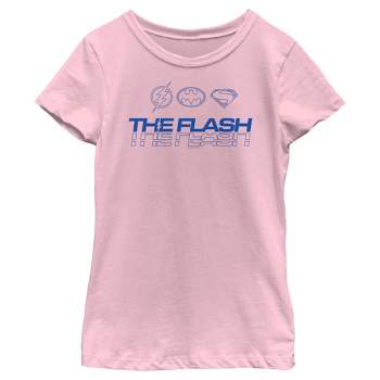 Girl's The Flash Heroes Classic Blue Emblems T-Shirt