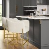 Gladden Barrel Counter Height Barstool: Upholstered, Brass Legs, Cushioned - Threshold™ - 2 of 4