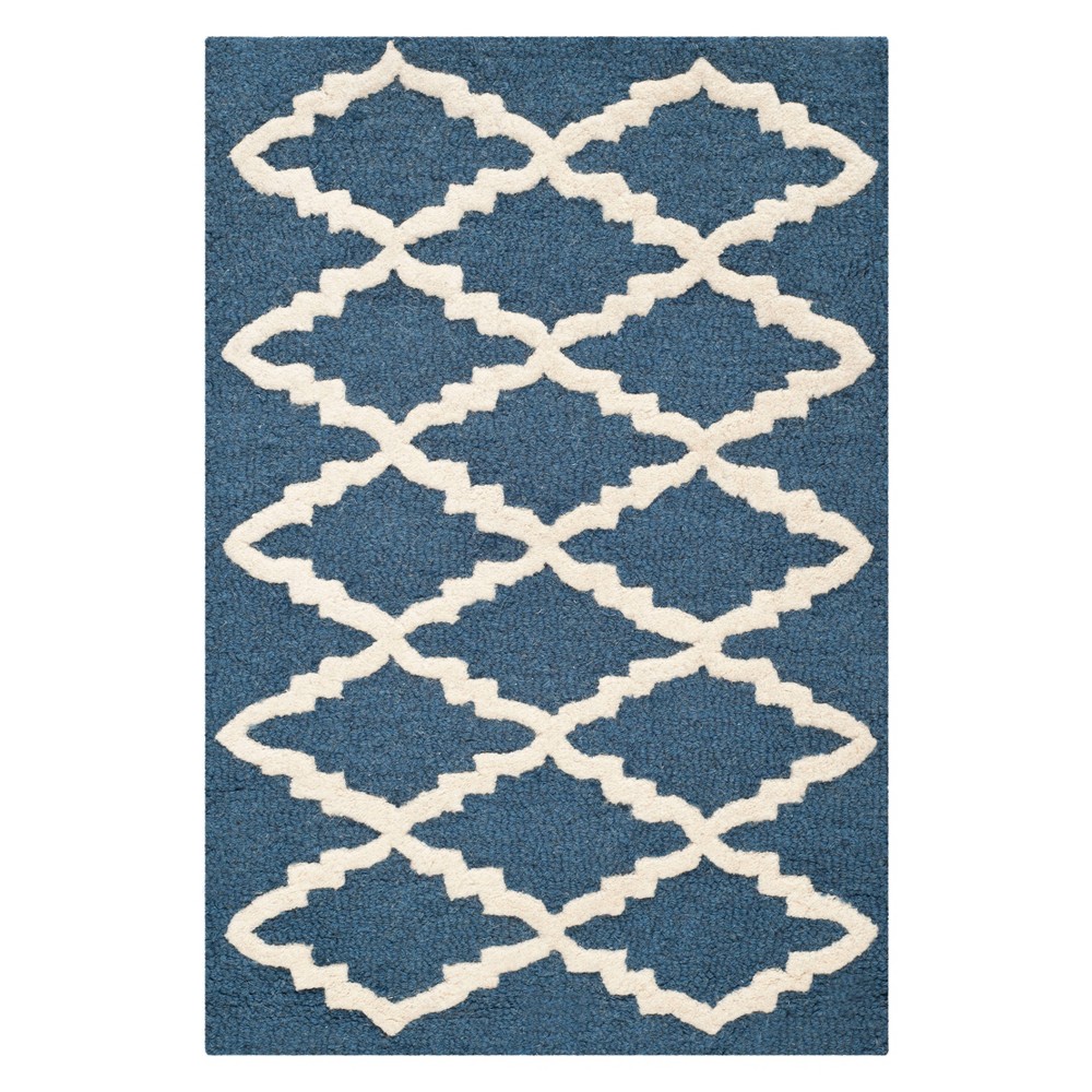 3'x5' Geometric Accent Rug Navy/Ivory - Safavieh