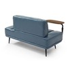 CAVINAS Modern Faux Leather Upholstered Single Sofa with Side Table, 360-degree Swivel Tray Couch for Living Room, Accent Sofa for Bedroom - 3 of 4