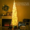 Angel Sar 7ft Pencil Christmas Tree, Slim White Artificial Xmas Tree with Warm White LED Lights, Metal Base - 4 of 4