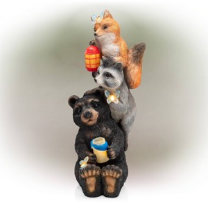 15" Polyresin Solar Nature Pals Statue with Butterflies and LED Lights - Alpine Corporation: Outdoor Decor, KGD274SLR, NiMH AA Battery Included - 1 of 4