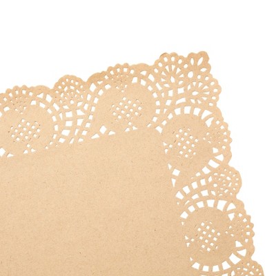 Brown Lace Paper Doilies Rectangular Disposable Placemats 16"