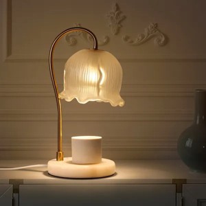 Marble Candle Warmer Lamp with Timer Table lamp, Mom Birthday Gifts for Women, Christmas Gifts, Wax Melts Warmer - 1 of 4