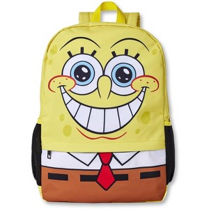SpongeBob SquarePants Backpack Large Face Character Design Laptop Bag Yellow - 1 of 4