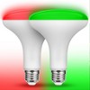 YANSUN 65-Watt Equivalent Red and Green BR30 LED Non-Dimmable White Frosted Bulbs BR30 LED Light Bulbs (2-Pack) - 2 of 4