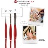 Borciani e Bonazzi Unico Silver Synthetic Paint Brush Set of 3, Assorted Shape - Medium Handle Paintbrush Handcrafted in Italy, Cruelty-Free, Acrylic, - 2 of 4