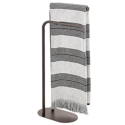 mDesign Wall Mount Towel Storage Rack for Bathroom - Hanging Organizer