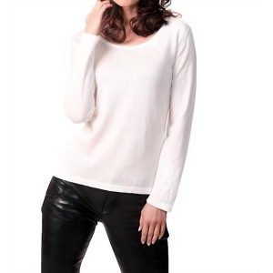 Women's Long Sleeve Scoop Neck Top - ANGEL - 1 of 2