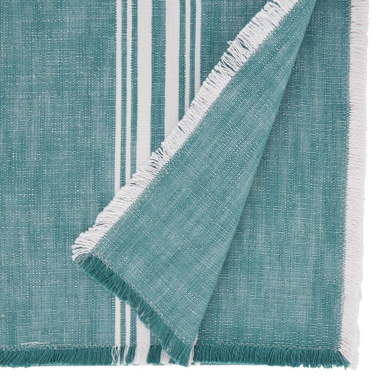 Saro Lifestyle Cotton Table Runner With Striped Fringe Design, 2 of 6