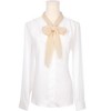 INSPIRE CHIC Women Pleated Pure Chiffon Long Solid Color Semi Sheer Stretchy Neck Scarves 1Pc - 2 of 4
